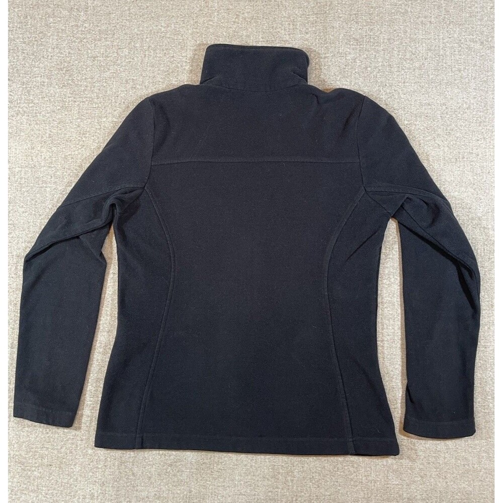 Columbia Sweater Black Full Zip Pockets Fleece Logo Casual Womens Size S Small - Picture 6 of 6